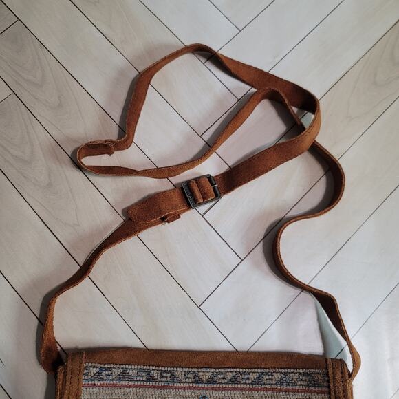 Minnetonka Suede Tan and Brown Fringe Crossbody Bag - Picture 9 of 16